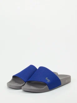 Thies – Badeschlappe aus Textil in Kobaltblau