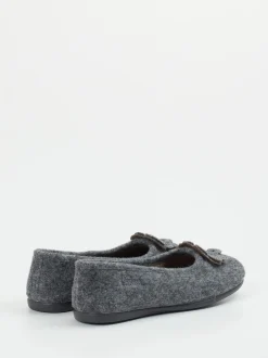Thies – Ballerina-Hausschuh aus Wollfilz anthrazit