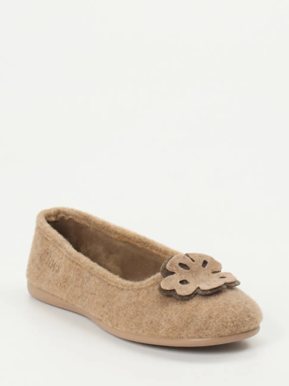 Thies – Ballerina-Hausschuh aus Wollfilz beigebraun