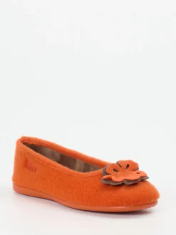 Thies – Ballerina-Hausschuh aus Wollfilz orange