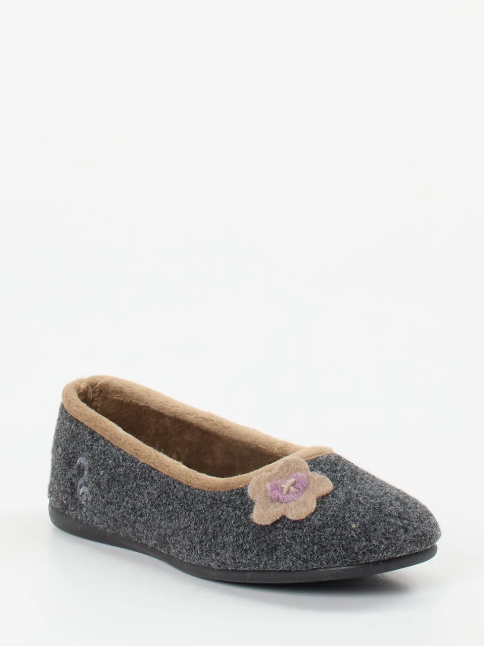 Thies – Ballerina-Hausschuh aus Filz in Anthrazit