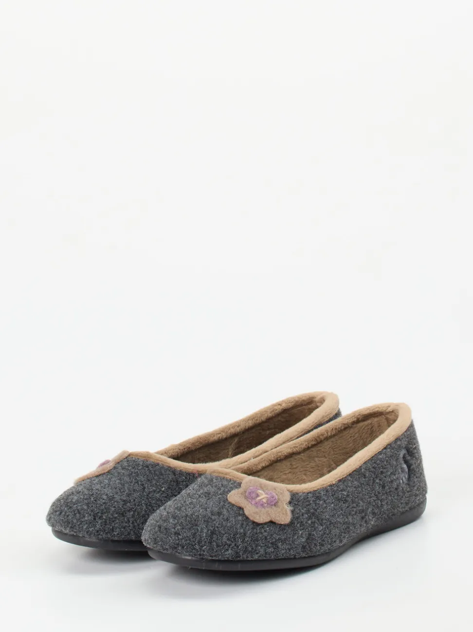 Thies – Ballerina-Hausschuh aus Filz in Anthrazit