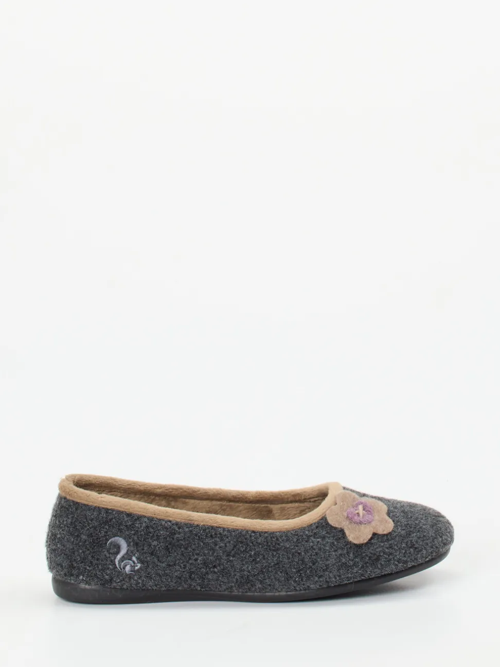 Thies – Ballerina-Hausschuh aus Filz in Anthrazit