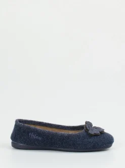 Thies – Ballerina-Hausschuh aus Wollfilz Dunkelblau