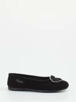 Thies – Ballerina-Hausschuh aus Wolle schwarz