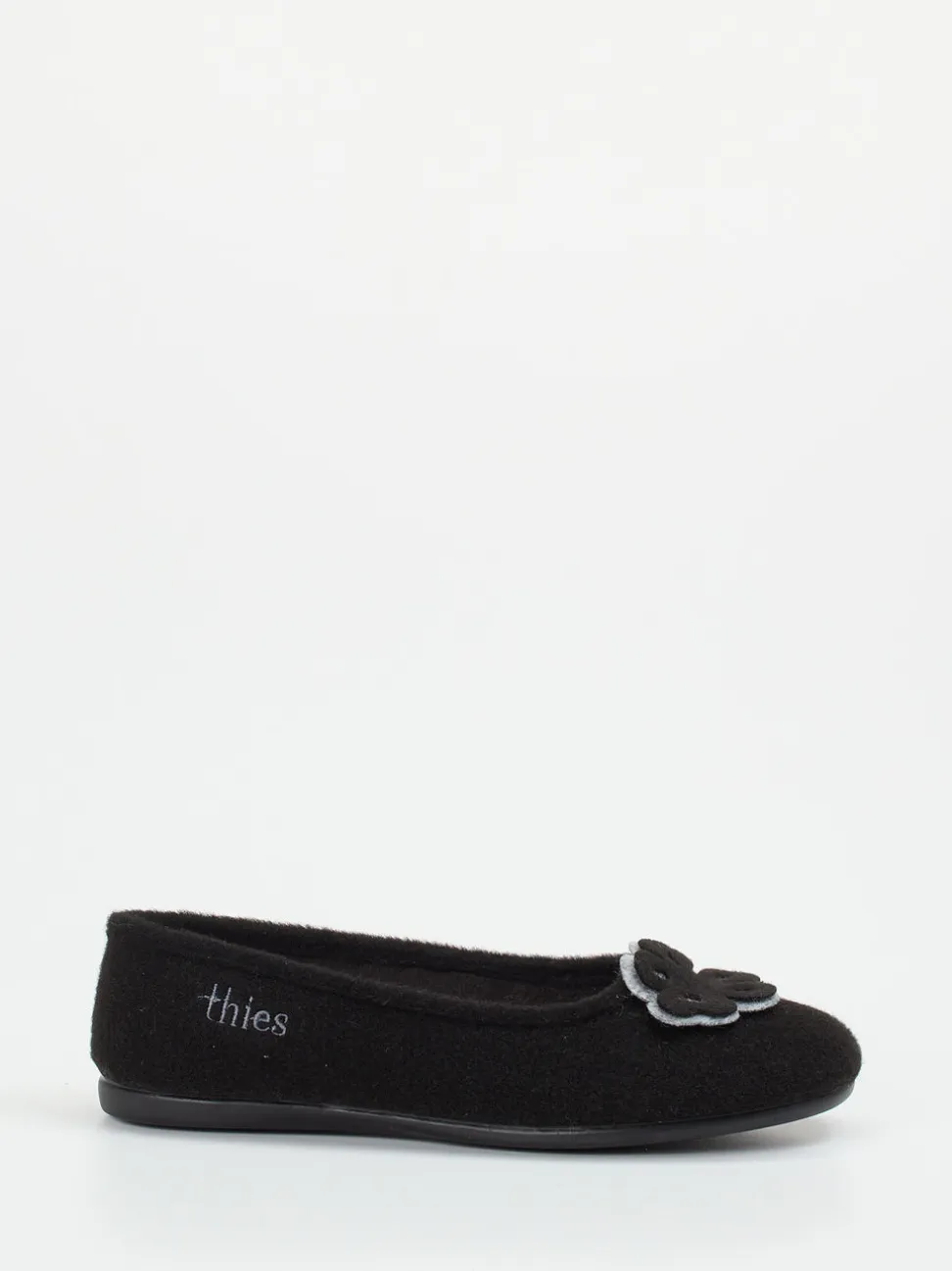 Thies – Ballerina-Hausschuh aus Wolle schwarz