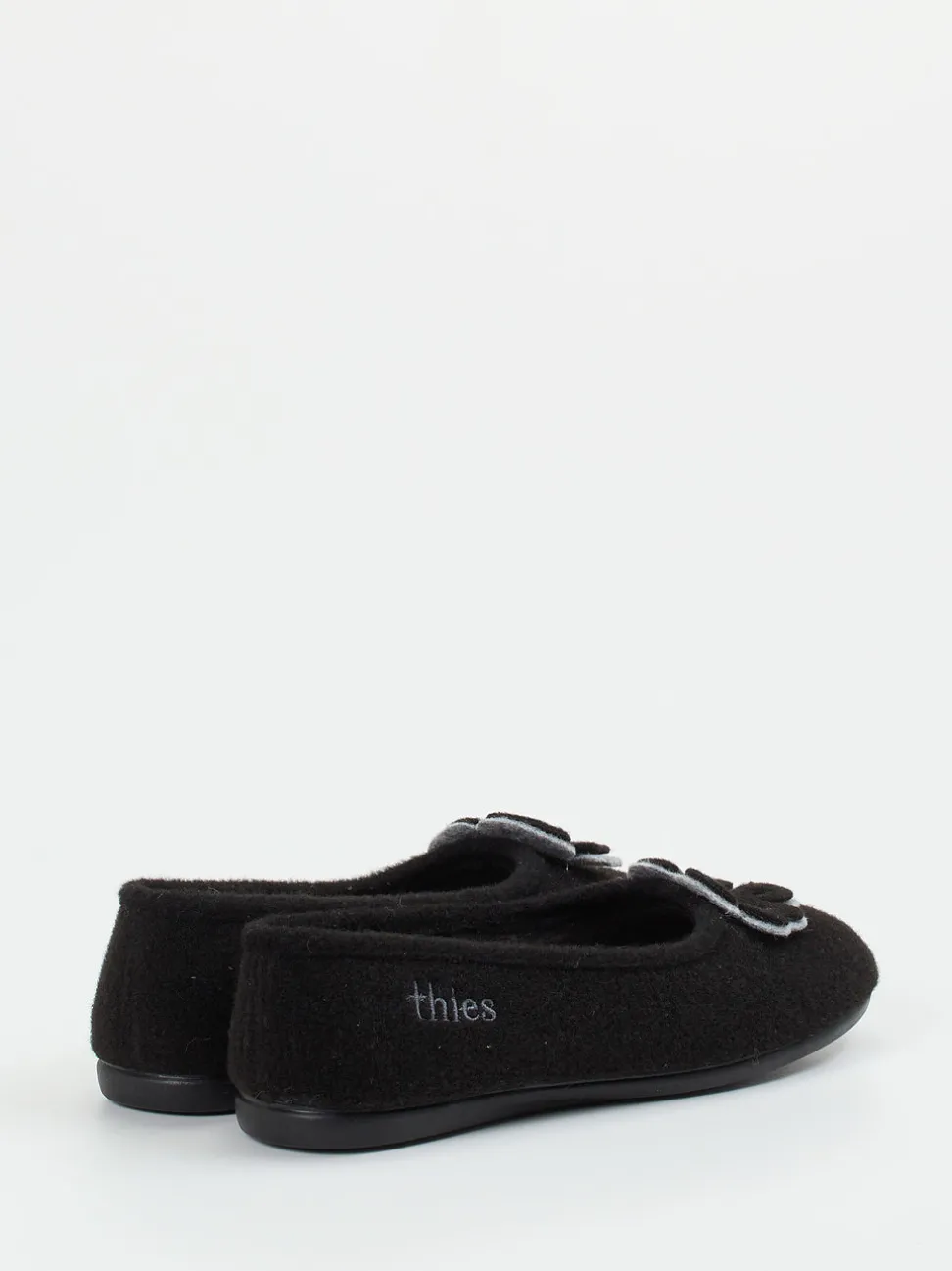 Thies – Ballerina-Hausschuh aus Wolle schwarz