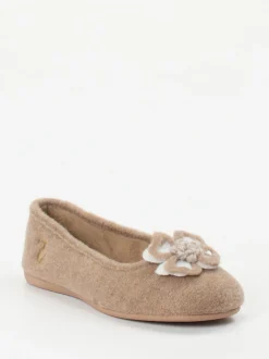 Thies – Ballerina-Hausschuh aus Filz beige