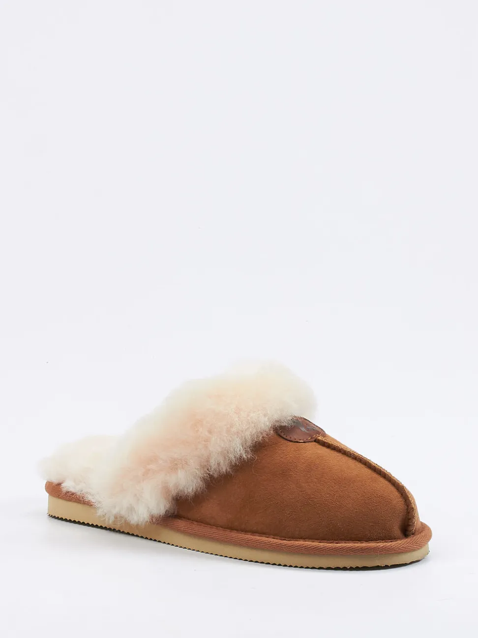 Thies – Hausschuh aus Veloursleder cognac