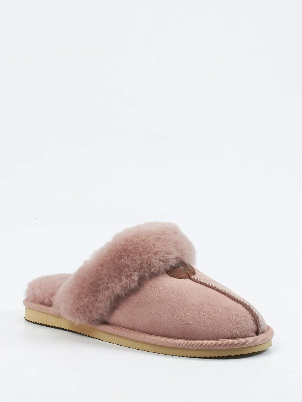 Thies – Hausschuhe aus Veloursleder in Altrosa