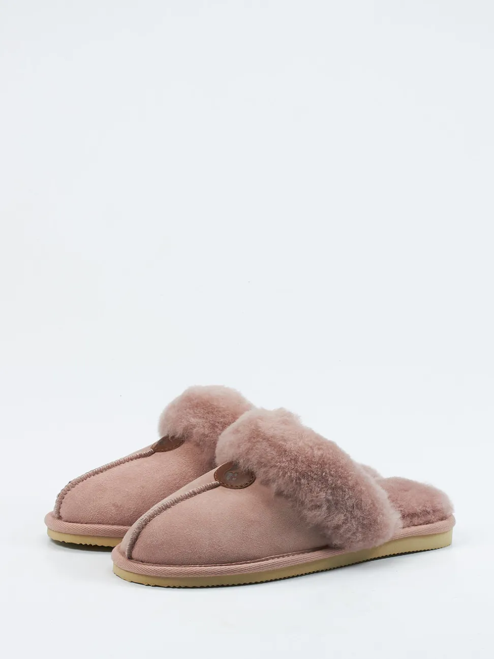 Thies – Hausschuhe aus Veloursleder in Altrosa