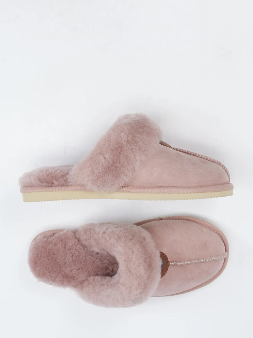 Thies – Hausschuhe aus Veloursleder in Altrosa