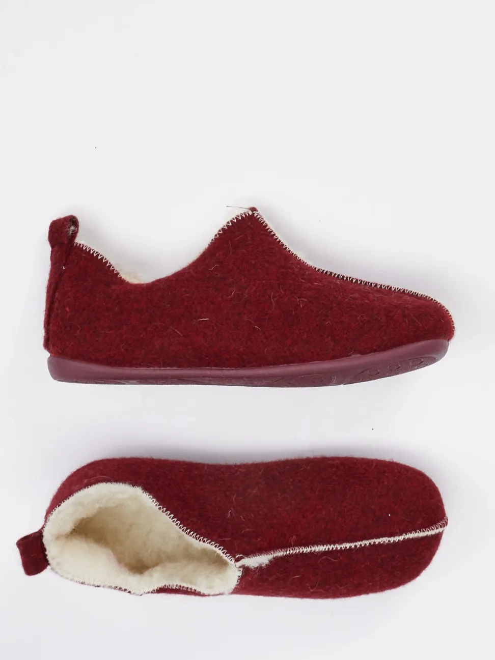 Thies – Hüttenschuhe aus Wollfilz Dunkelrot
