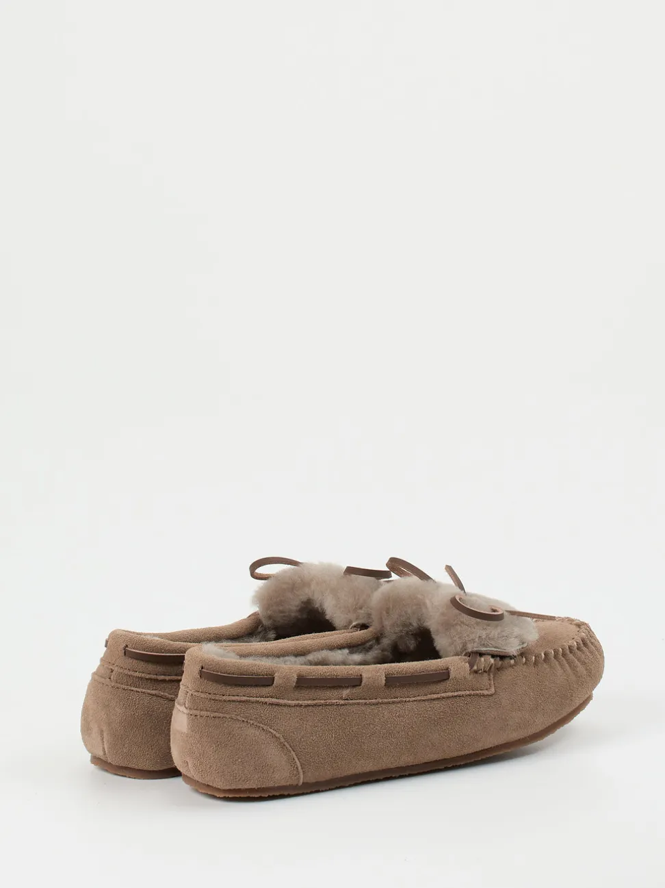 Thies – Mokassin-Hausschuh aus Veloursleder taupe