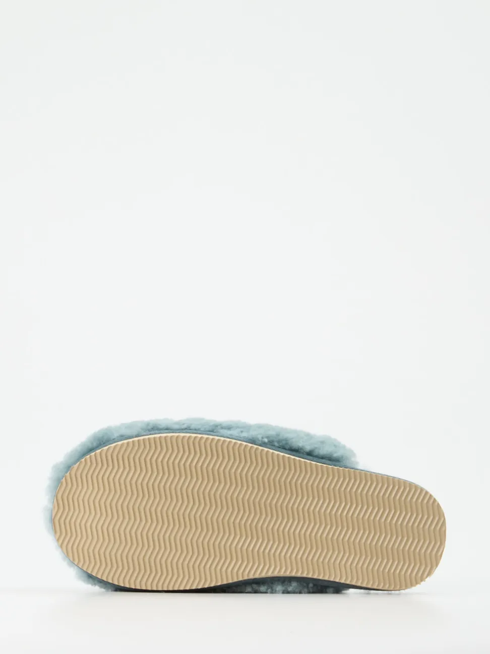 Thies – Pantoffeln aus Lammfell in Blaugrau