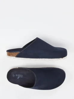 Thies – Pantoffeln aus Veloursleder Dunkelblau