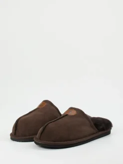 Thies – Pantoffeln aus Veloursleder dunkelbraun