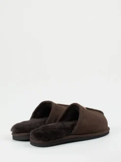 Thies – Pantoffeln aus Veloursleder dunkelbraun