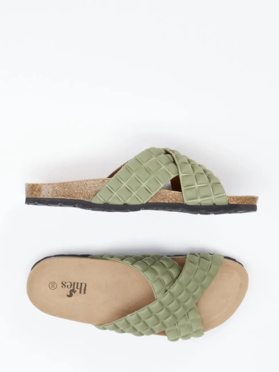 Thies – Pantolette aus Textil in Salbeigrün