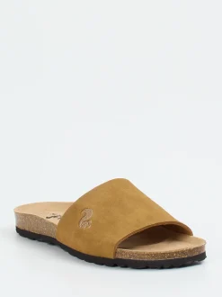 Thies – Pantolette aus Velourslederoptik Cognac