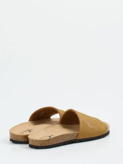 Thies – Pantolette aus Velourslederoptik Cognac