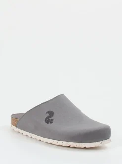 Thies – Pantolette aus Veloursleder in Grau