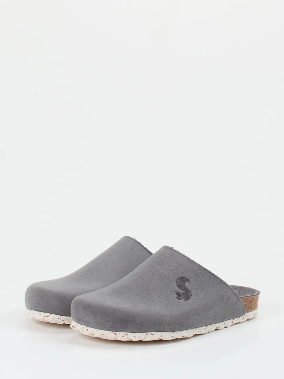 Thies – Pantolette aus Veloursleder in Grau