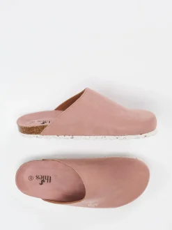 Thies – Pantoletten aus Veloursleder in Altrosa
