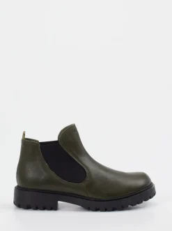 Think – Chelsea Boots aus Kalbleder Olivgrün