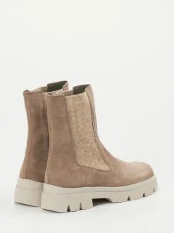 Think – Chelsea Boots aus Veloursleder in Taupe