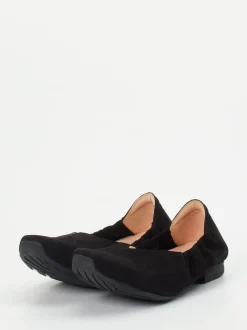 Think – Komfort-Ballerinas aus Veloursleder schwarz