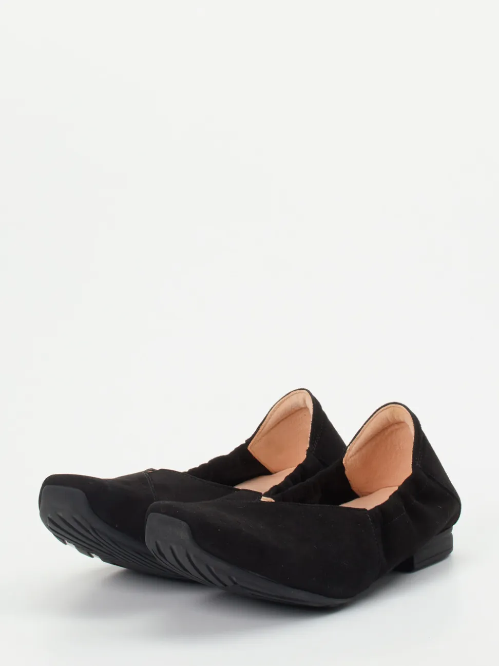 Think – Komfort-Ballerinas aus Veloursleder schwarz