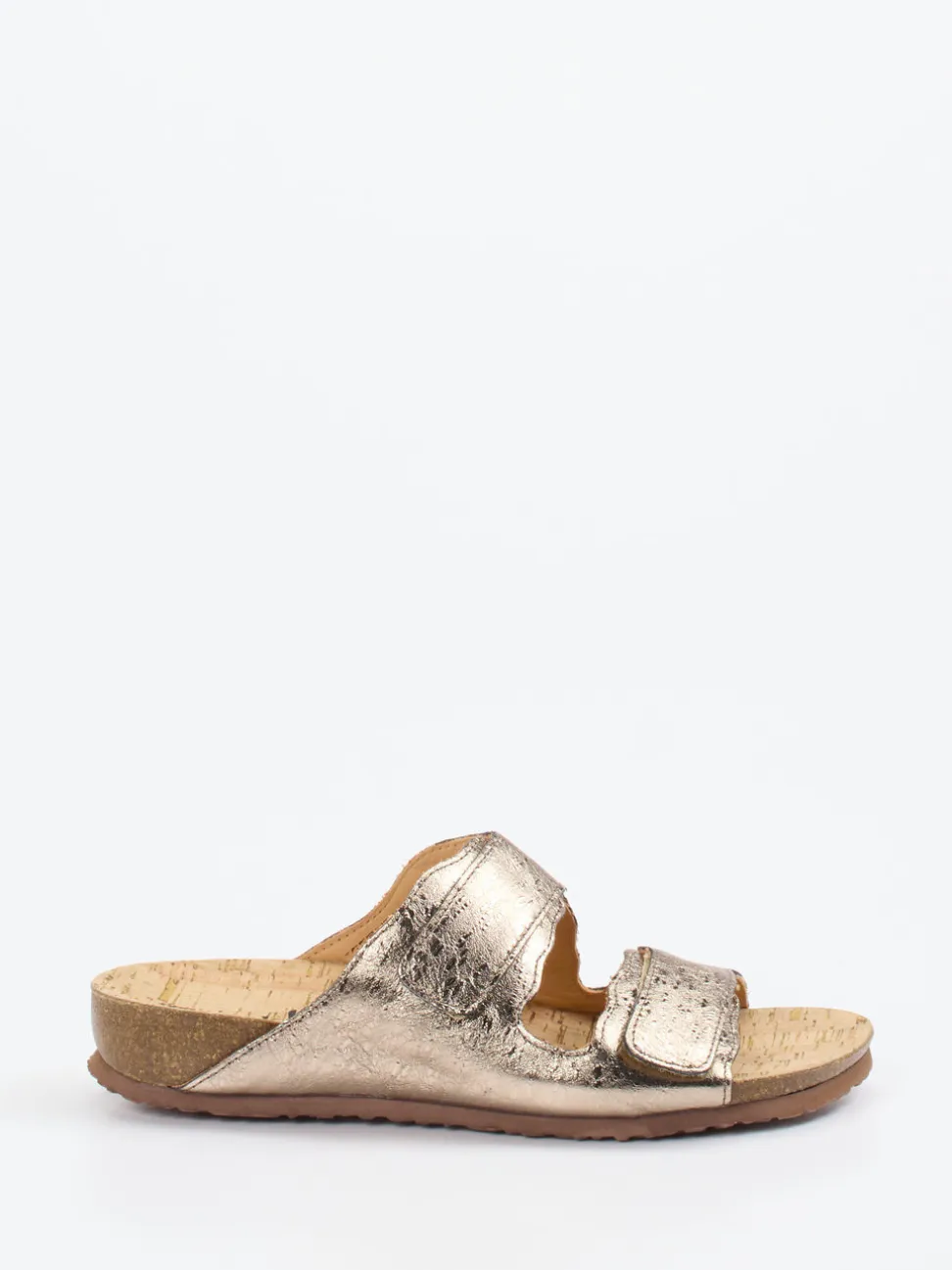 Think – Komfort-Pantolette aus Leder in Champagner
