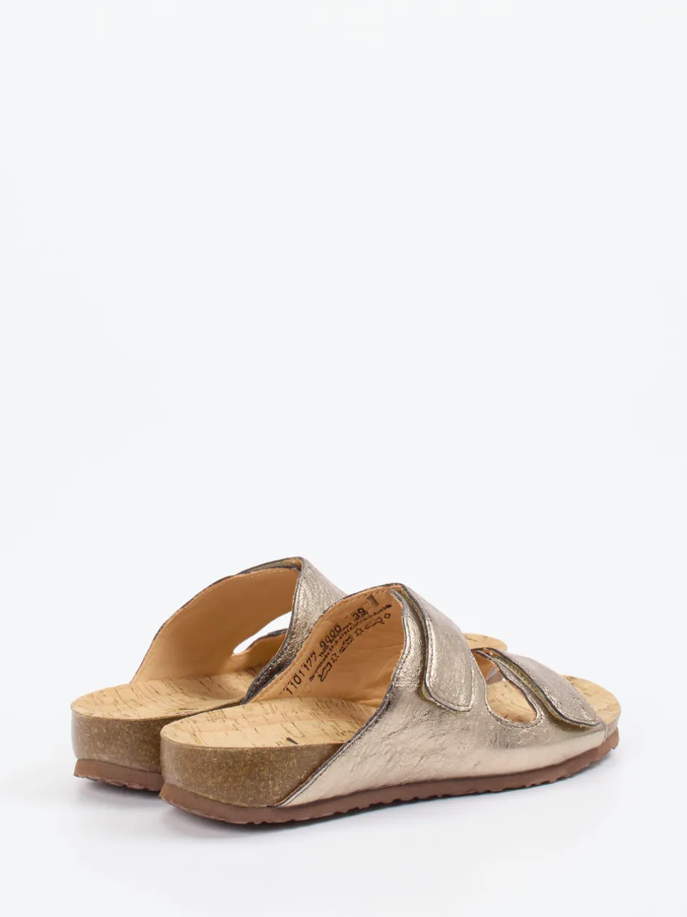 Think – Komfort-Pantolette aus Leder in Champagner