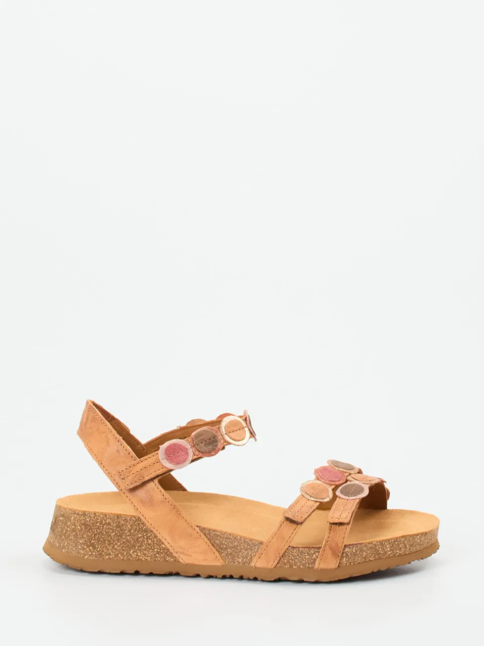 Think – Komfortsandalen aus Veloursleder hellbraun