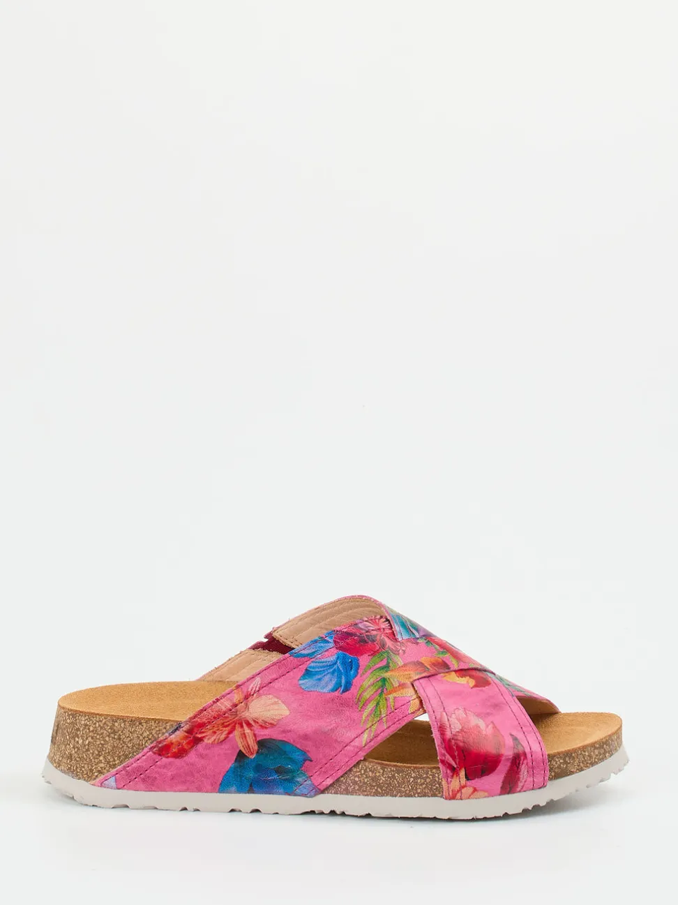 Think – Pantoletten aus geprägtem Leder multicolor