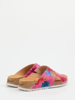 Think – Pantoletten aus geprägtem Leder multicolor