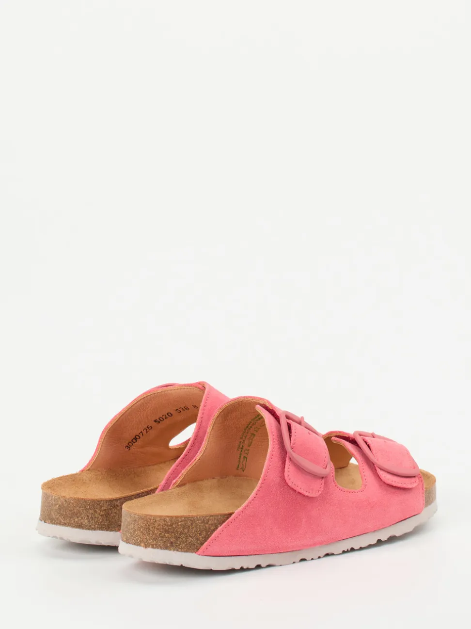 Think – Pantoletten aus Veloursleder Korallrosa