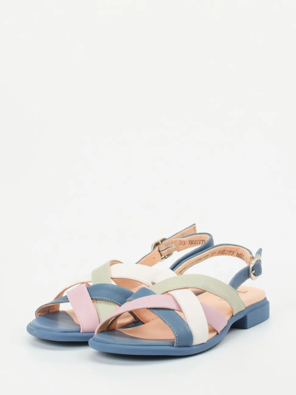 Think – Riemchensandalen aus Kalbleder in Pastell