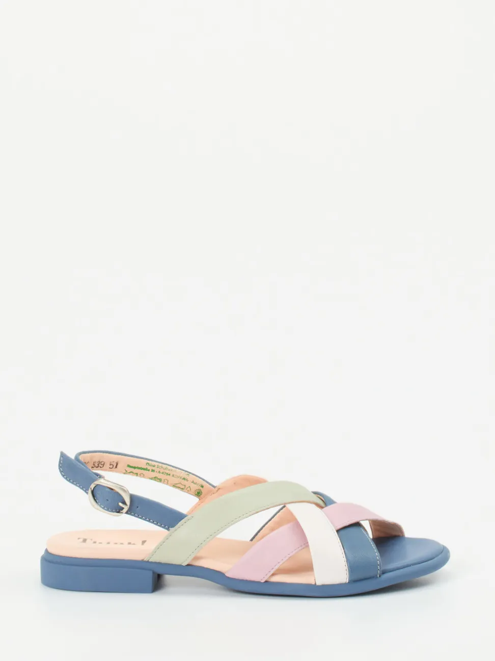 Think – Riemchensandalen aus Kalbleder in Pastell