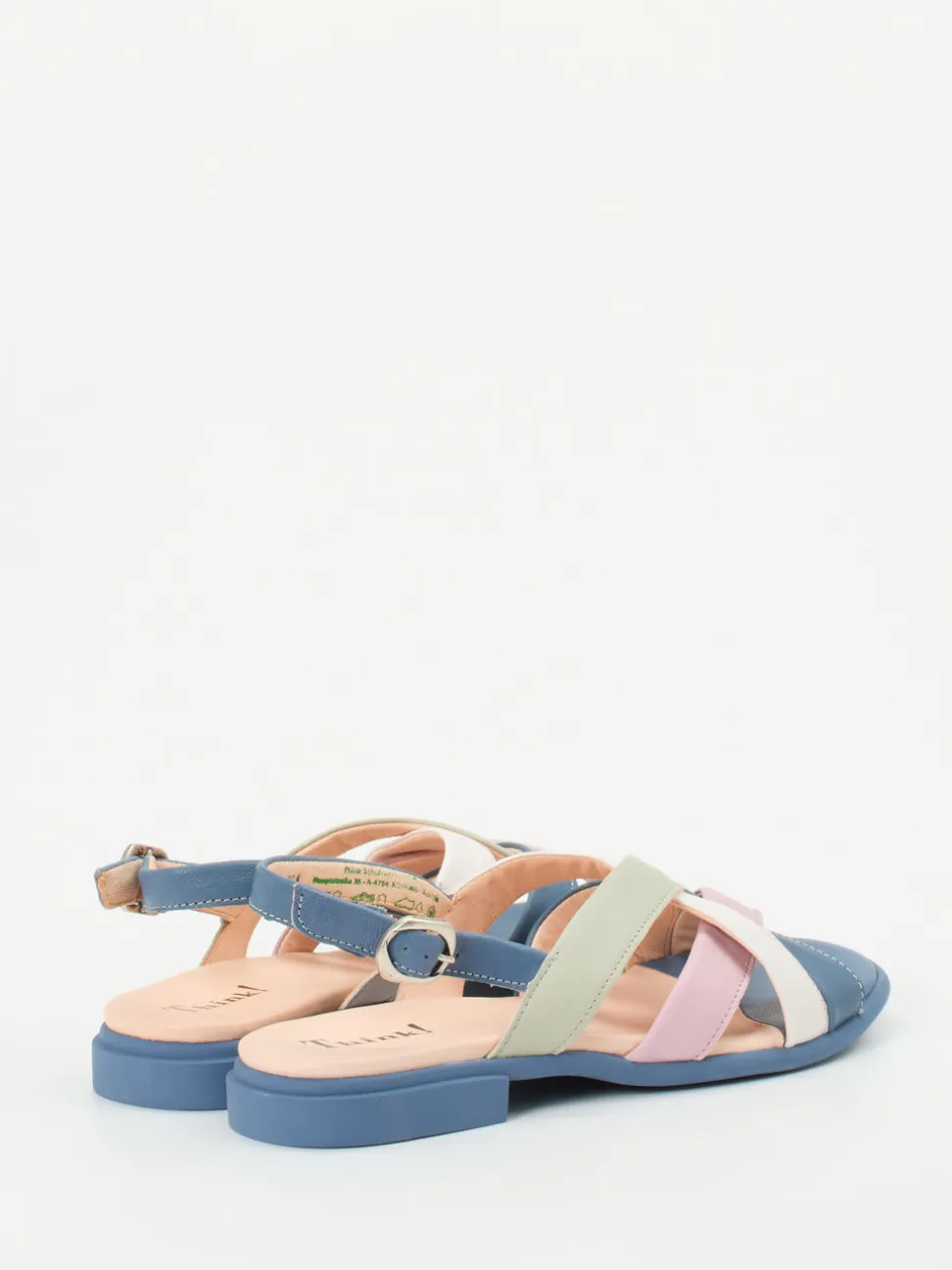 Think – Riemchensandalen aus Kalbleder in Pastell