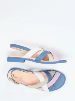 Think – Riemchensandalen aus Kalbleder in Pastell