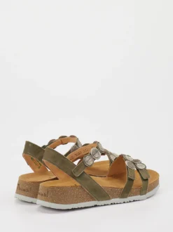 Think – Sandalen aus Ziegenleder in Olivgrün