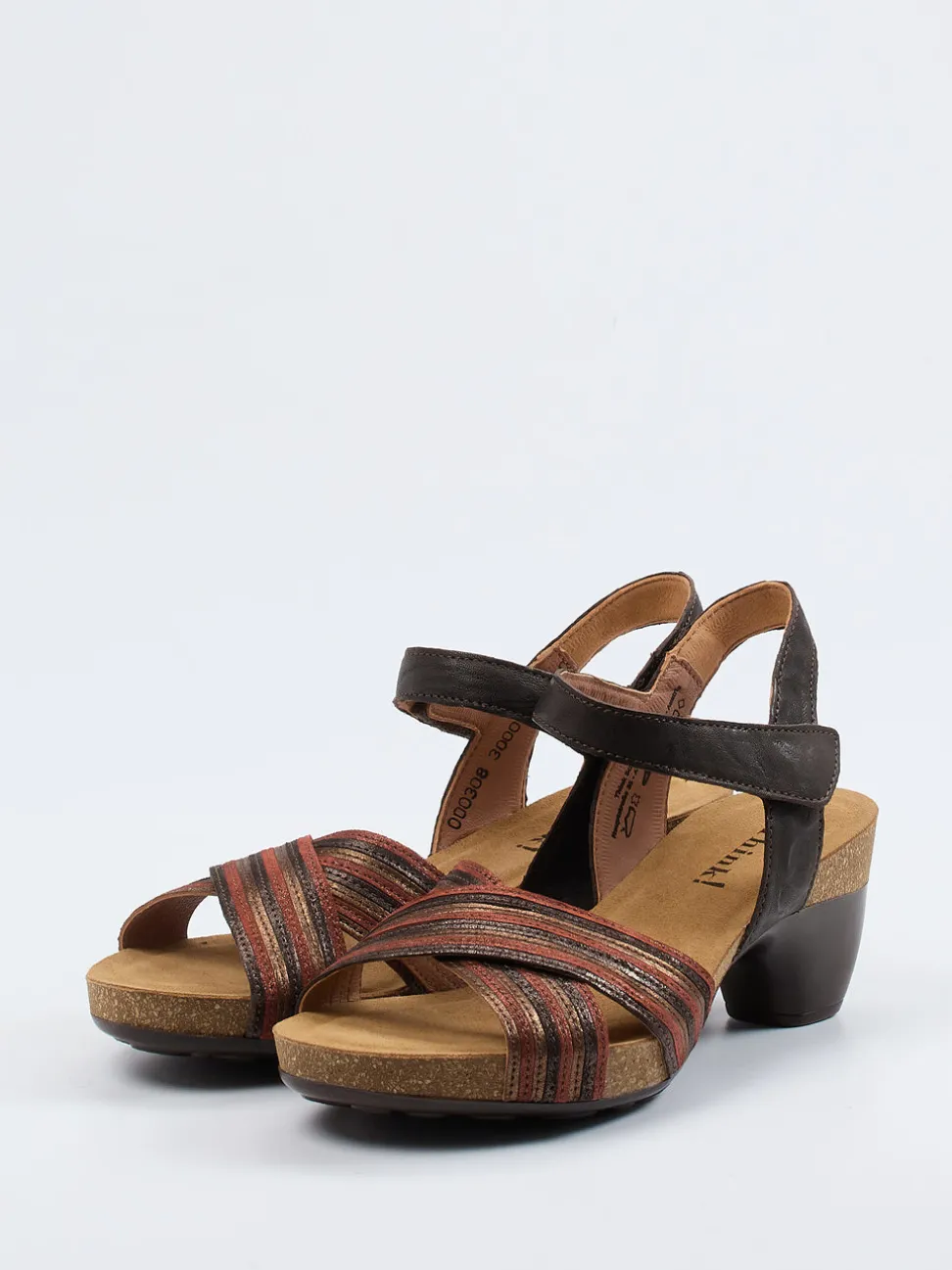 Think – Sandalette aus Metallicleder in Braunrot