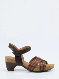 Think – Sandalette aus Metallicleder in Braunrot