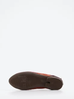 Think – Schnürboots aus geprägtem Leder Dunkelrot
