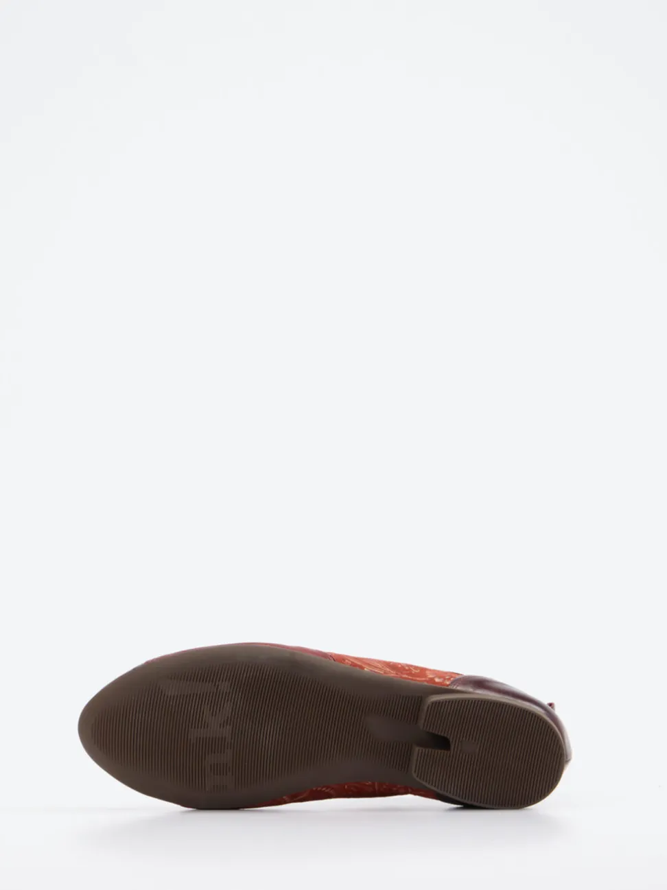 Think – Schnürboots aus geprägtem Leder Dunkelrot
