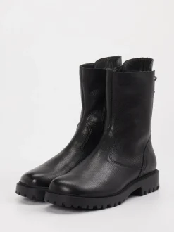Think – Schnür-Boots aus Leder schwarz