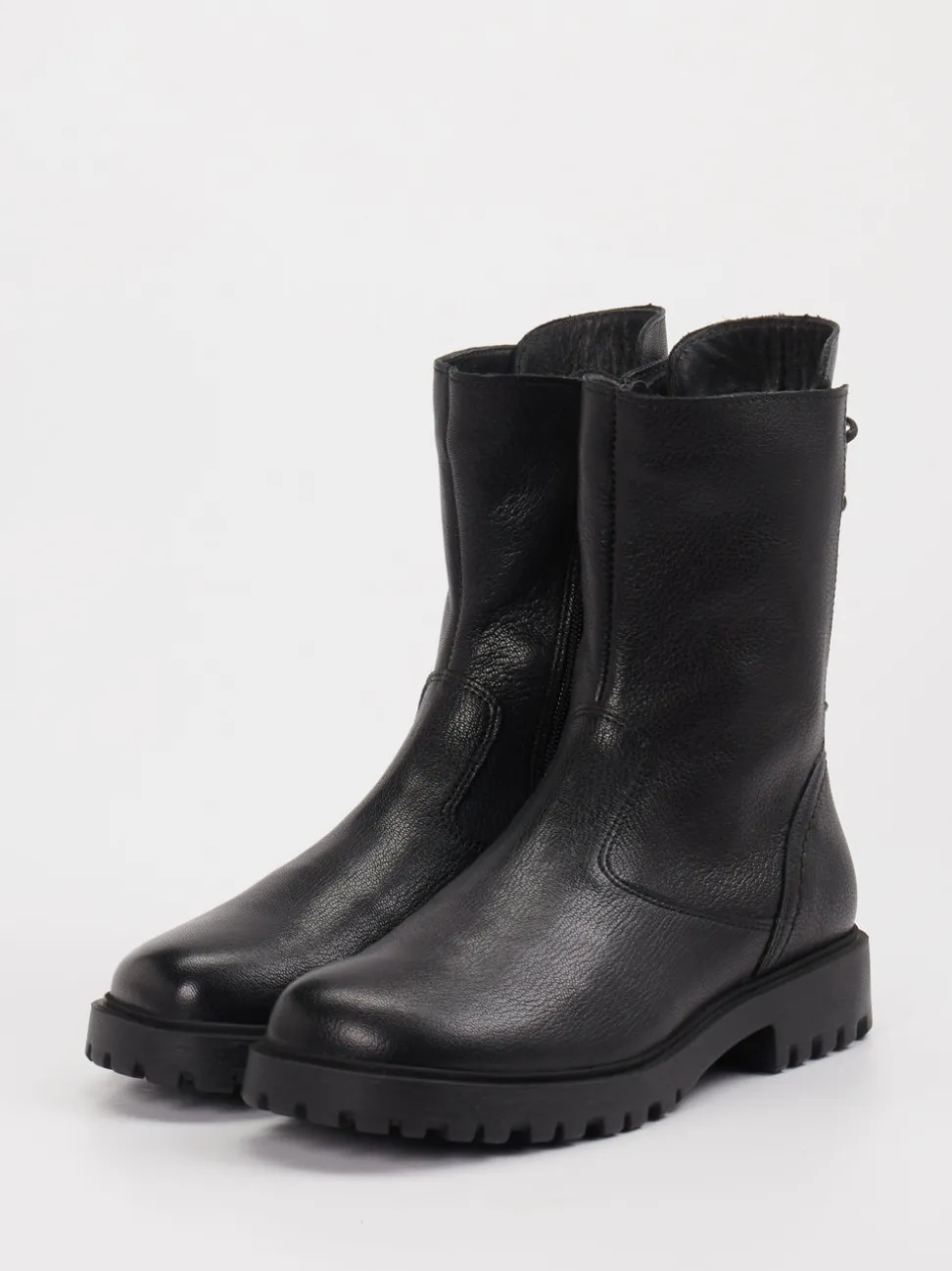 Think – Schnür-Boots aus Leder schwarz