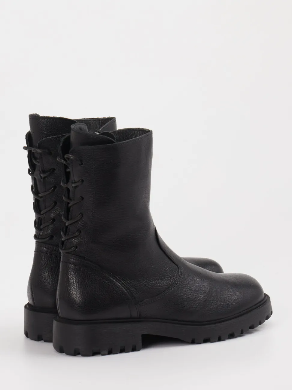 Think – Schnür-Boots aus Leder schwarz